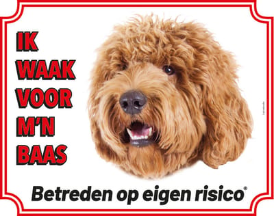 Labradoodle Blond Waakbord 20 x 25 cm