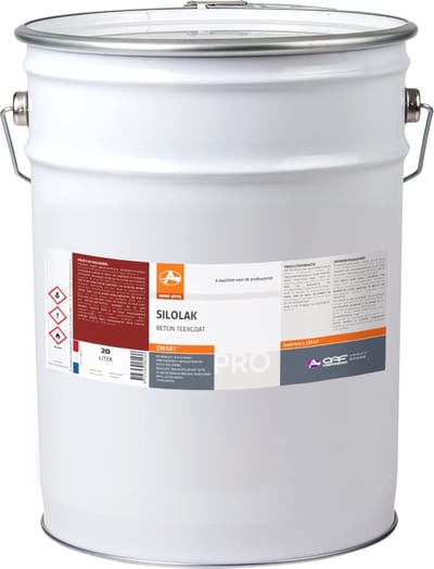 OAF PRO Silolak (Beton Teercoat) 20 liter - Bitumenverf - Beschermt betonnen veevoeder- en mestsilo's - Overrijdbaar met landbouwvoertuigen - Na droging niet giftig en reukloos