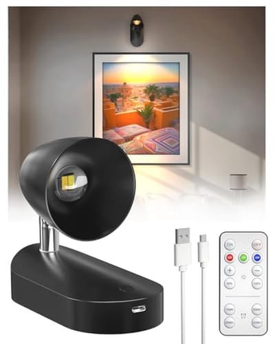 Oplaadbare wandlamp met afstandsbediening - dimbare LED wandverlichting in 3 kleuren