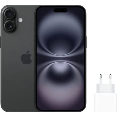 Apple iPhone 16 Plus 128GB Zwart + Apple Snellader