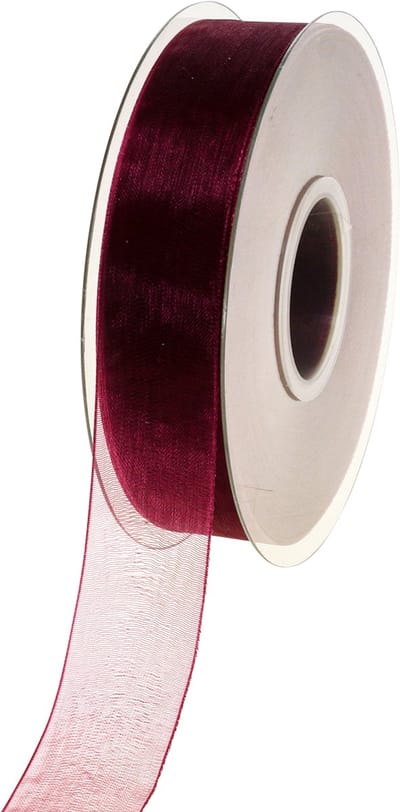 Organza lint stoffen lint Organza Bordeaux 25mm 50m