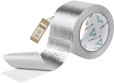 Dailygoods- Aluminium Plakband Hittebestendig - Aluminium Tape - Waterdicht - Zelfklevend - Glasvezel - 75 mm x 20 m