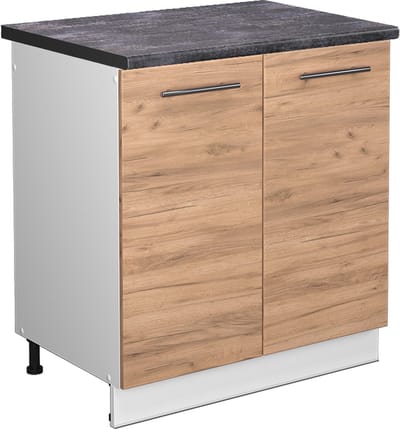 Vicco Fame-Line Wastafelkast – 80 cm, WB Antraciet Krachtige eik goud