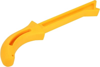 Veiligheidsduwstok - Houtgeleider - Houtbewerking - Ergonomische grip - 28cm - Geel