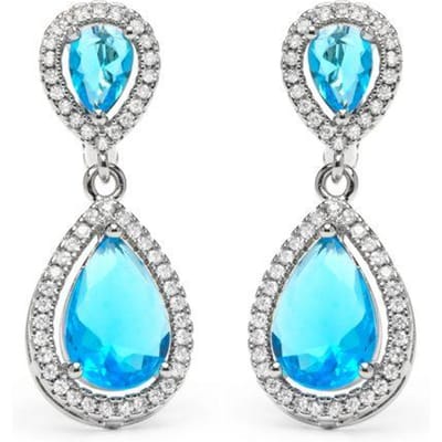 Luxenter Oorbellen met blauwe topaas-zirkonia, zilveren afwerking - Misim