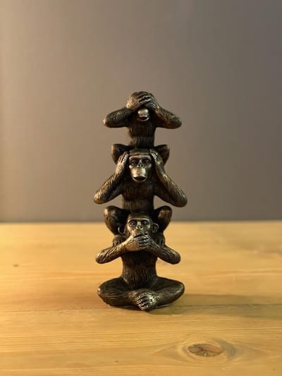 Gift for travel - Beeld - Apen - Horen zien zwijgen - Brons