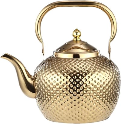 2,0 liter roestvrijstalen theepot met zeef,goud