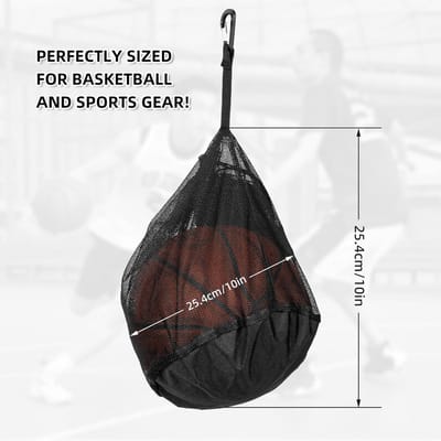 16L Opvouwbare Ballenzak met Ritsvak en Karabijnhaak voor Basketbal en Voetbal