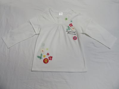 Dirkje , meisjes , t-shirt met lange mouw , creme , Mystical Princess 104 - 4 jaar
