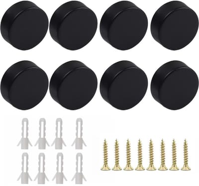 Dailygoody - Glazen plank ondersteuning - Zinklegering houder - Compact formaat - Rubber klem - Geschikt voor 3-5 mm glas - 8 stuks