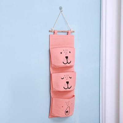 Hangende opbergtas 3-vaks waterdichte hangende organizer voor slaapzaal woonkamer badkamer huis stoffen muur kast organizer oranje