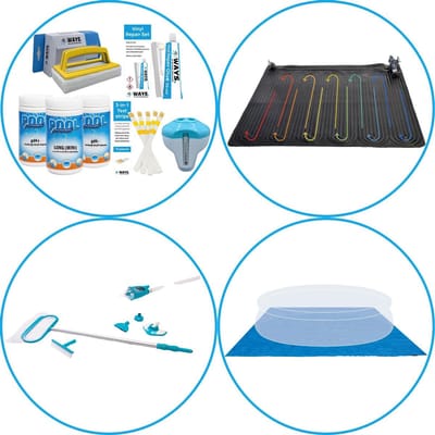 Zwembad Accessoirepakket 4-delig - WAYS Onderhoudspakket & Zwembad verwarming & Onderhoudsset Deluxe & Grondzeil