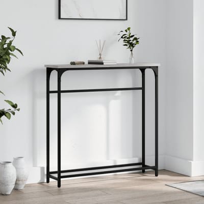 vidaXL - Wandtafel - 75x19,5x75 - cm - bewerkt - hout - grijs - sonoma - eikenkleurig