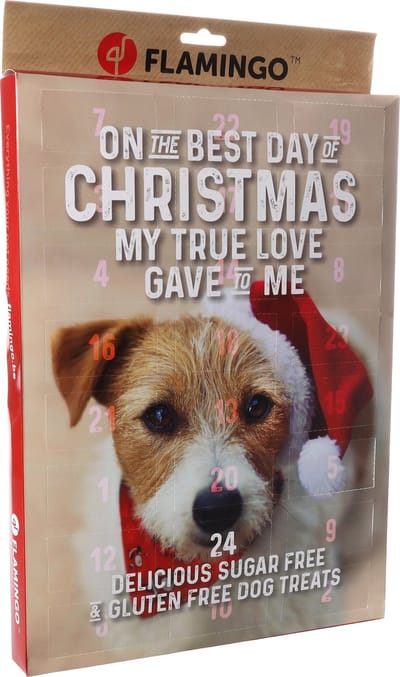 Adventskalender 2025 Hond – Flamingo Chick’n Snack XXL – glutenvrij & zonder toegevoegde suikers – gezonde kerstsnacks voor honden