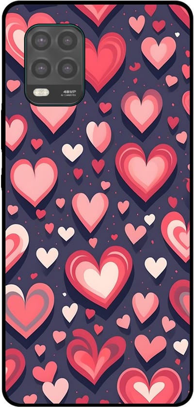Smartphonica Telefoonhoesje Geschikt voor Xiaomi Mi 10 Lite met Hartjes Opdruk - TPU Backcover Case With Heart Design geschikt voor Xiaomi Mi 10 Lite