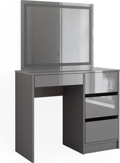 Vicco Sherry Kaptafel set – 90 cm met LED-spiegel Hoogglans grijs