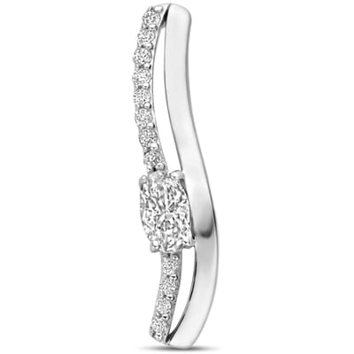 zilver gerhodineerd hanger zirkonia 21 mm 1339745