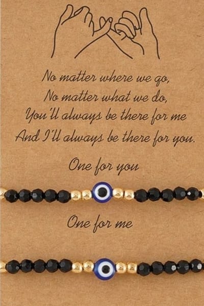 Akyol - Evileye – evil – eye – blauwe evileye – armband– unisex – geluk – bescherming – boze oog ketting - turkse oog - nazar - cadeau voor vriendin - blauwe oog armband – vrienden armband