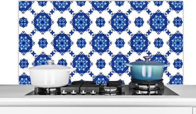 Spatscherm keuken 120x60 cm - Kookplaat achterwand Portugal - Bloemen - Design - Muurbeschermer - Spatwand fornuis - Hoogwaardig aluminium