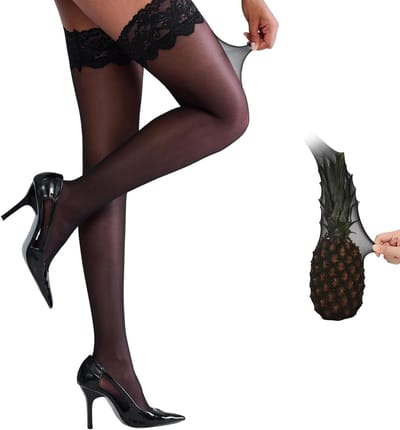 Sexy Stay-Up Kousen met Silicone Kant, Transparante Nylon Dameskousen voor een Verleidelijke Look, Perfect voor Speciale Gelegenheden