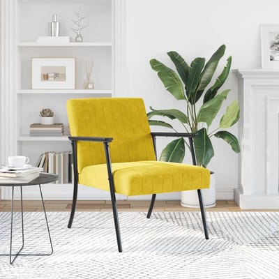 vidaXL Fauteuil Geel 59 x 75 x 78 cm Fluweel