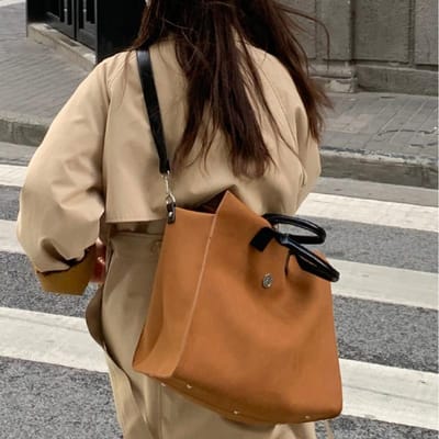 Frosted Suede One-shoulder Tote Bag Grote Capaciteit Casual Crossbody Tas Karamelbruin Handtas Dames brown
