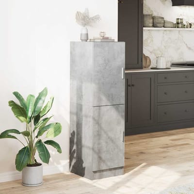 vidaXL - Keukenkast - 38x41,5x131,5 - cm - bewerkt - hout - betongrijs