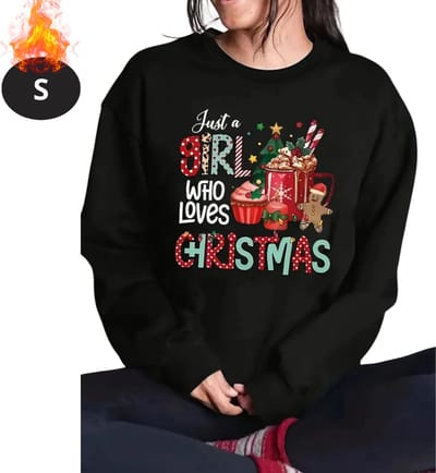 Bovista Kersttrui - Dames - Foute Kersttrui - Christmas Sweater - Cartoonprint - Kerst Sweater - Christmas Jumper - Pyjama - Zwart - S