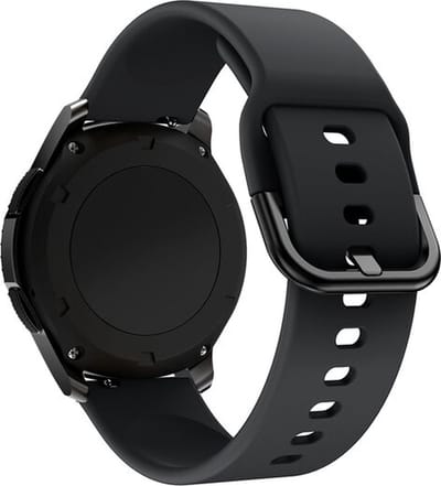 By Qubix - Geschikt voor Garmin bandje - Geschikt voor Garmin Vivoactive 4 / 4L - Siliconen sportband - Zwart - Smartwatch bandje 22mm
