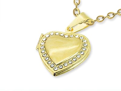 Amanto Ketting Esin G - 316L Staal - Hart - Medaillon - 24x21mm - 45cm