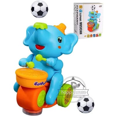 Muzikale Lopende Olifant Trommelaar Speelgoed met LED-licht Educatieve Sensorische Activiteit Leer Speelgoed voor Kinderen OneSize blauw