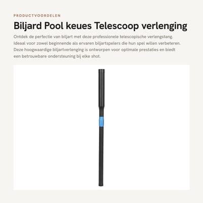 Dailygoods- Biljardkeu Verlenging Aluminium - Telescoopstang - Verstelbaar - Lichtgewicht - Professioneel - Hoogwaardige materialen - Biljartverlenging