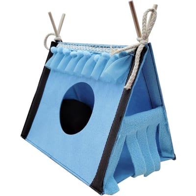 Hamster Schuilplaats Tent Konijn Rat Tunnel Huis Klein Dier Buis Speelgoed Warm Nest Habitat Blauw blauw