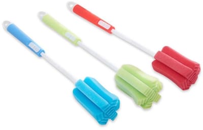 Cosensi - Bottle Cleaning Brush - 3PCS - Lange handgreep - Sponge - Ondersteunt duurzaamheid - Voor glazen flessen - Kleur random