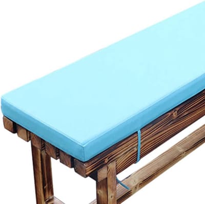 Bankkussen Waterdicht - Zitkussen Buiten - Comfortabel Zitten - Antislip met Riemen - 140 x 35 cm - Blauw
