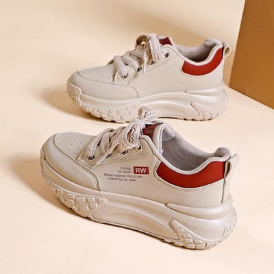 Lente Nieuwe Veelzijdige Kleine Witte Schoenen Platform Papa Schoenen Dames Hoogteverhoging en Slankheid Casual Schoenen Damesschoenen 40 gray