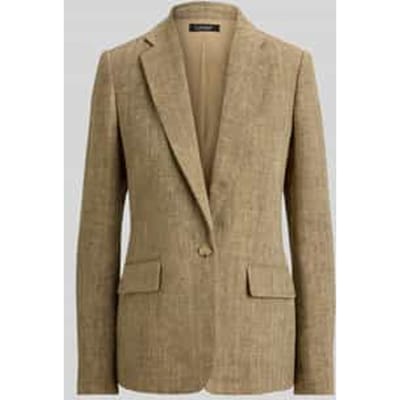 slim fit korte blazer van puur linnen