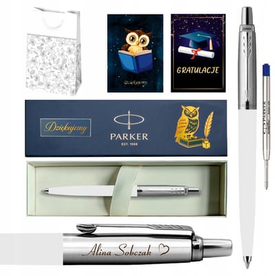 Parker Jotter Alabast witte pen met diepdruk - perfect cadeau
