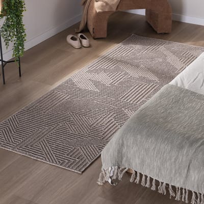 Studio Clarice Loper vloerkleed - Hidde 3D Maze Taupe - 80x250cm