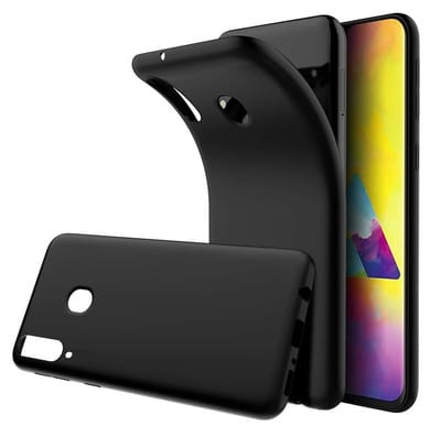 Ntech Hoesje Geschikt Voor Samsung Galaxy M20 Hoesje Silicone Hoesje Flexible & Scratch Resistent TPU Case - Zwart