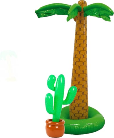 Tropische feestversiering - 2 stuks - opblaasbaar palmbomen-cactus - Voor fun en thema party