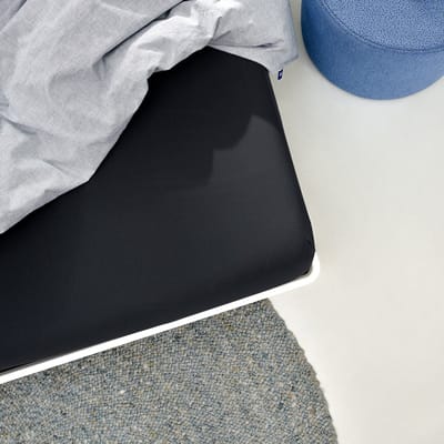 Auping Jersey 235 hoeslaken voor matras - 120 x 200/210/220 cm - Zwart - Biologisch katoen