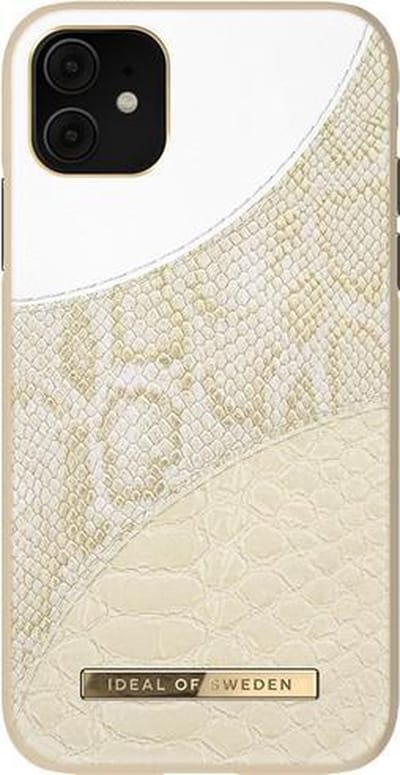 iDeal of Sweden Fashion Case Atelier voor iPhone 11/XR Cream Gold Snake