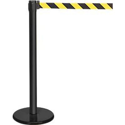 Bandstang GLA45, incl. bodemplaat 320 mm & bandcassette 2,3 m verlenging, H 955 mm, metaal, zwart, band zwart-geel