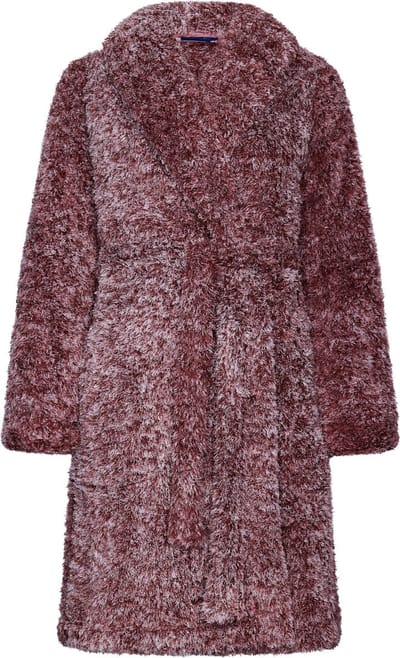 Rebelle Teddy dames Badjas Fleece - Ochtend jas - S - Rood