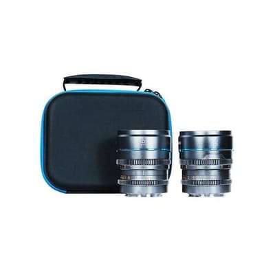Sirui Night Walker 16 + 75mm T1.2 S35 Manual Focus Cine Lens Set met Koffer  E-mount Metaal grijs