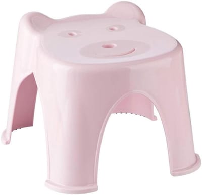 Badkamer Kruk - Hulpstuk Krukje - Veilig Staan - Antislip Basis - 28.6 cm Hoog - Roze