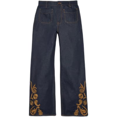 Nudie Jeans Holly Western Pants Embroidery Taglia: W24L30 | Pantaloni larghi Outlet | Donna