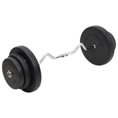vidaXL - Halter - gebogen - met - gewichten - 60 - kg
