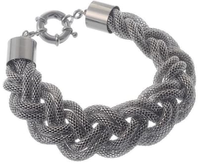 Behave - Armband - gevlochten metaal zilverkleur - tijdloos accent